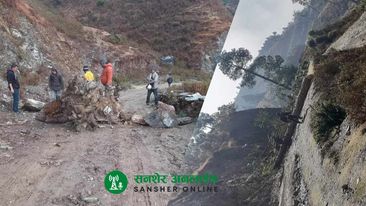 सिगासको दुदिलाखान–गाँजरी सडक फेरि अवरुद्ध