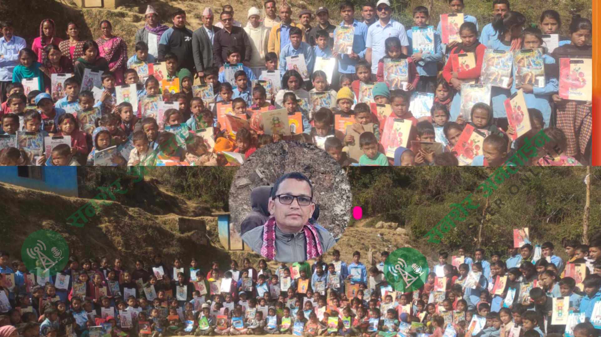 सिगासका युवा समाजसेवी पदम साउदले गरे विद्यार्थीहरुलाई कपि र राइटिङ्ग बोर्डो वितरण